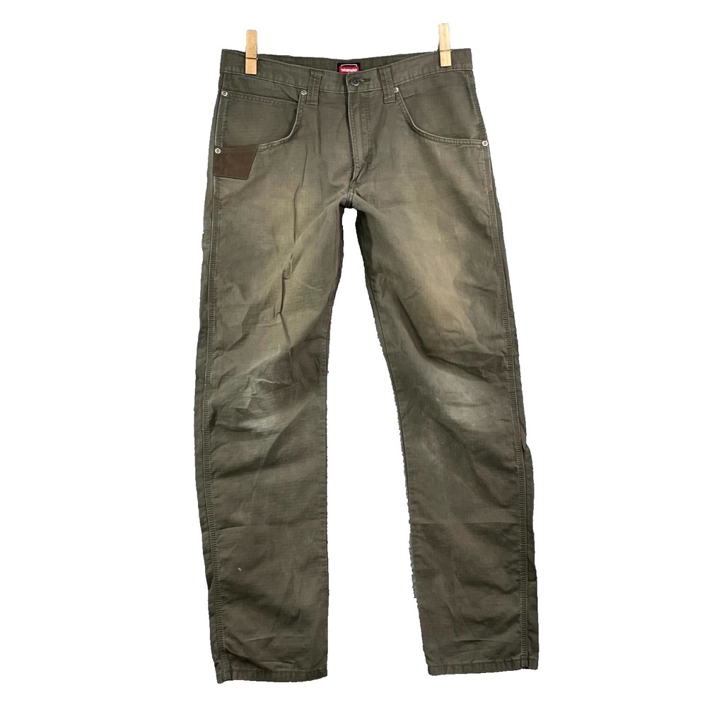 Wrangler Workwear Technician Pants Men 34x32* Loden Ripstop Baggy Rugged Outdoor